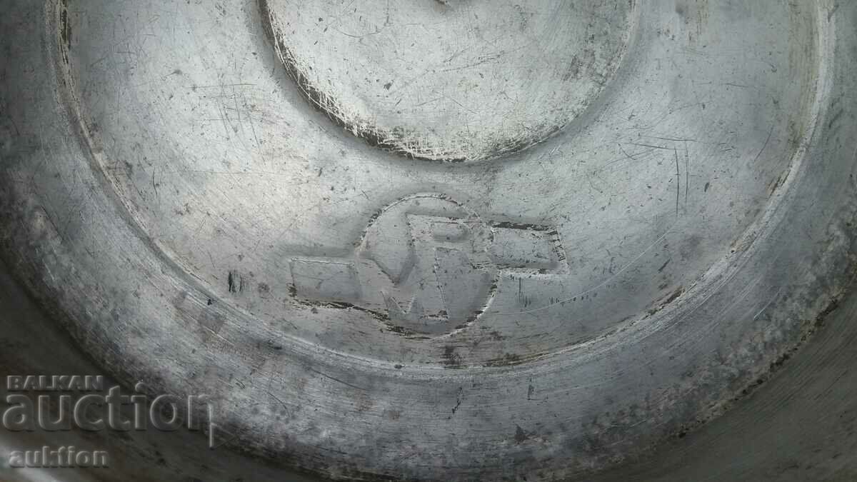 Auction ALUMINUM RUSSIAN BOWL, TRAY WITH MARKING Auction ALUMINUM RUSSIAN BOWL, TRAY WITH MARKING