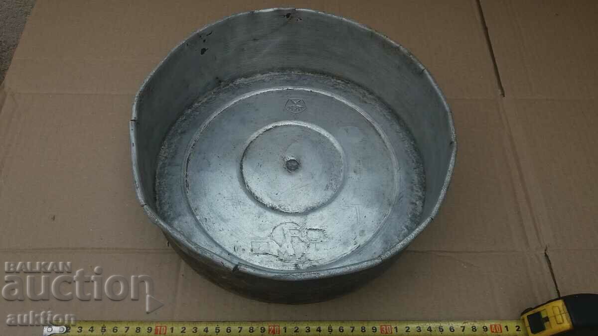 ALUMINUM RUSSIAN BOWL, TRAY WITH MARKING