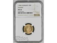 10 Mark 1904 Saxony (Germany) Saxony - NGC MS64 (Gold)