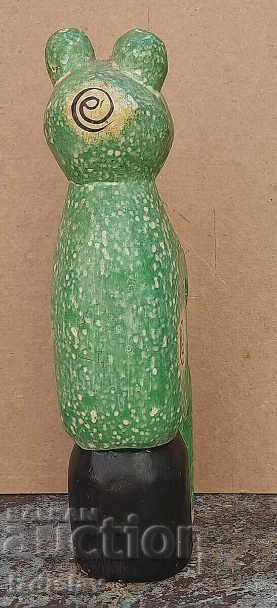Auction Frog figurine made of wood. Auction Frog figurine made of wood.