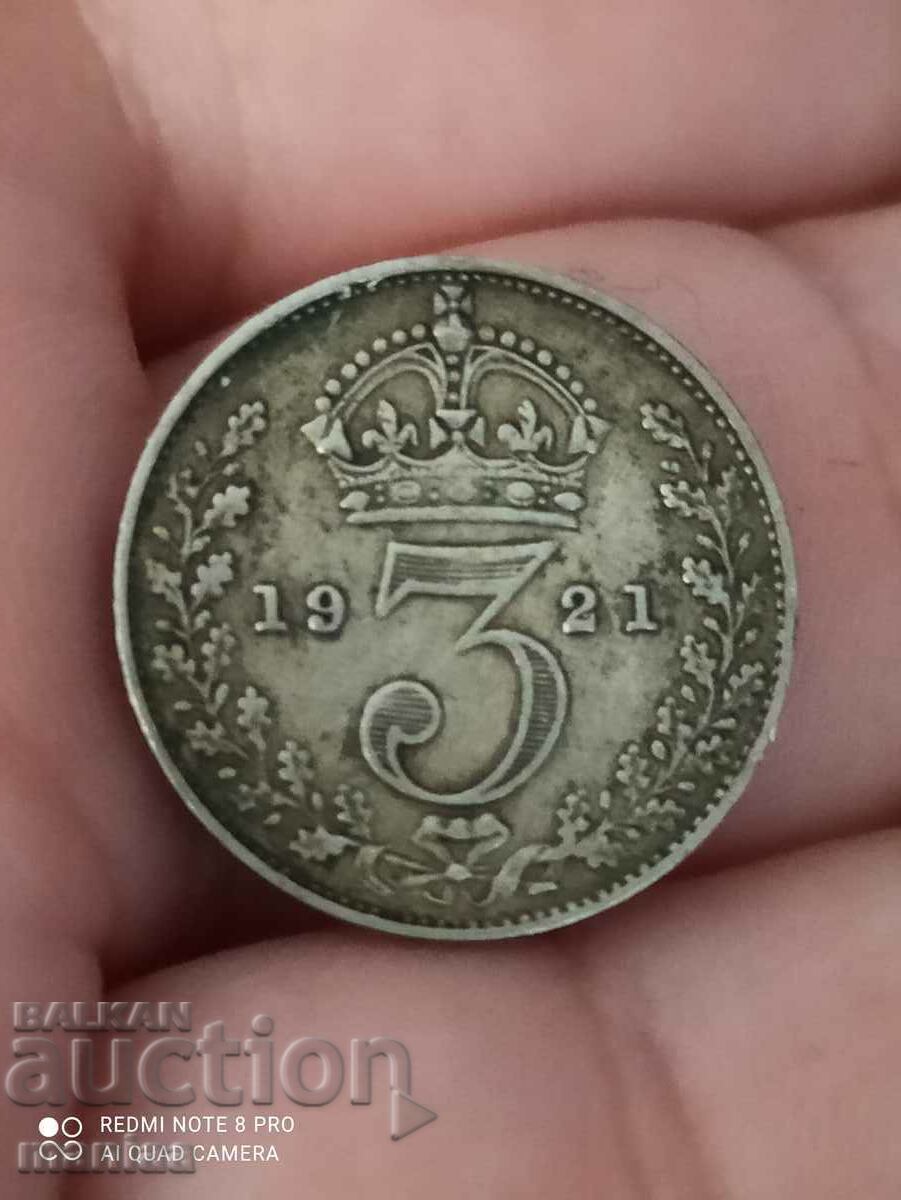 3 pence 1921 silver Great Britain 3 pence 1921 silver Great Britain