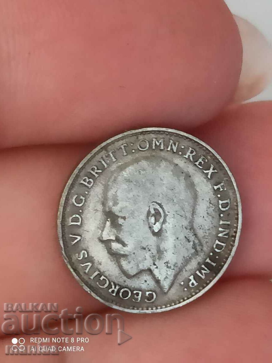 3 πένες ασήμι 1921 Μεγάλη Βρετανία με τιμή 20.00 BGN | € 10.23 3 πένες ασήμι 1921 Μεγάλη Βρετανία με τιμή 20.00 BGN | € 10.23