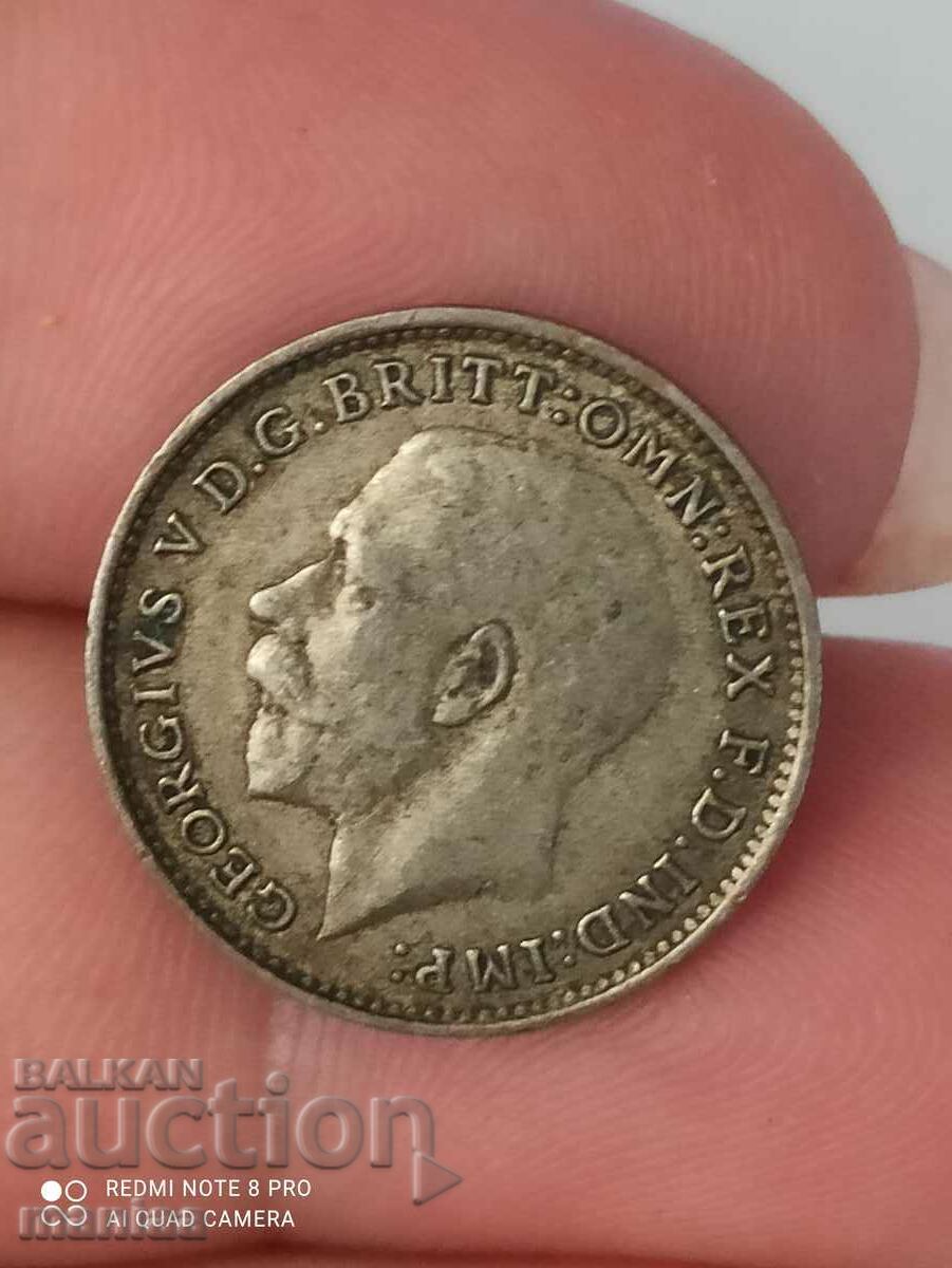 Auction 3 pence 1921 silver Great Britain Auction 3 pence 1921 silver Great Britain