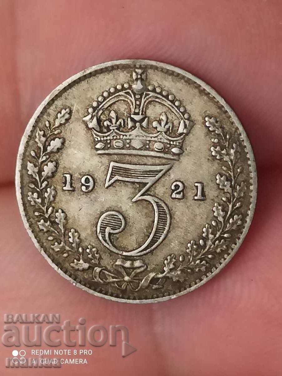 3 pence 1921 silver Great Britain 3 pence 1921 silver Great Britain