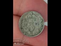 3 pence argint 1921 Marea Britanie