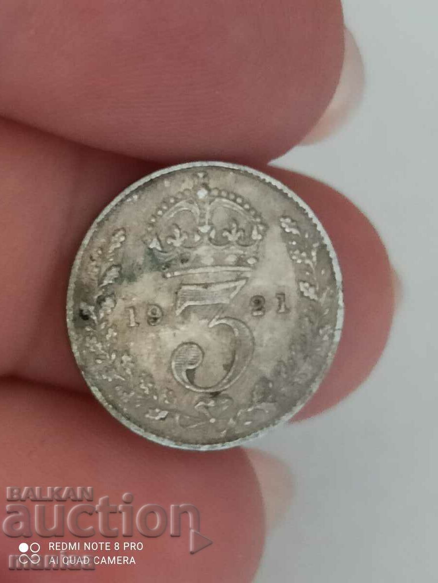 3 pence 1921 silver Great Britain 3 pence 1921 silver Great Britain