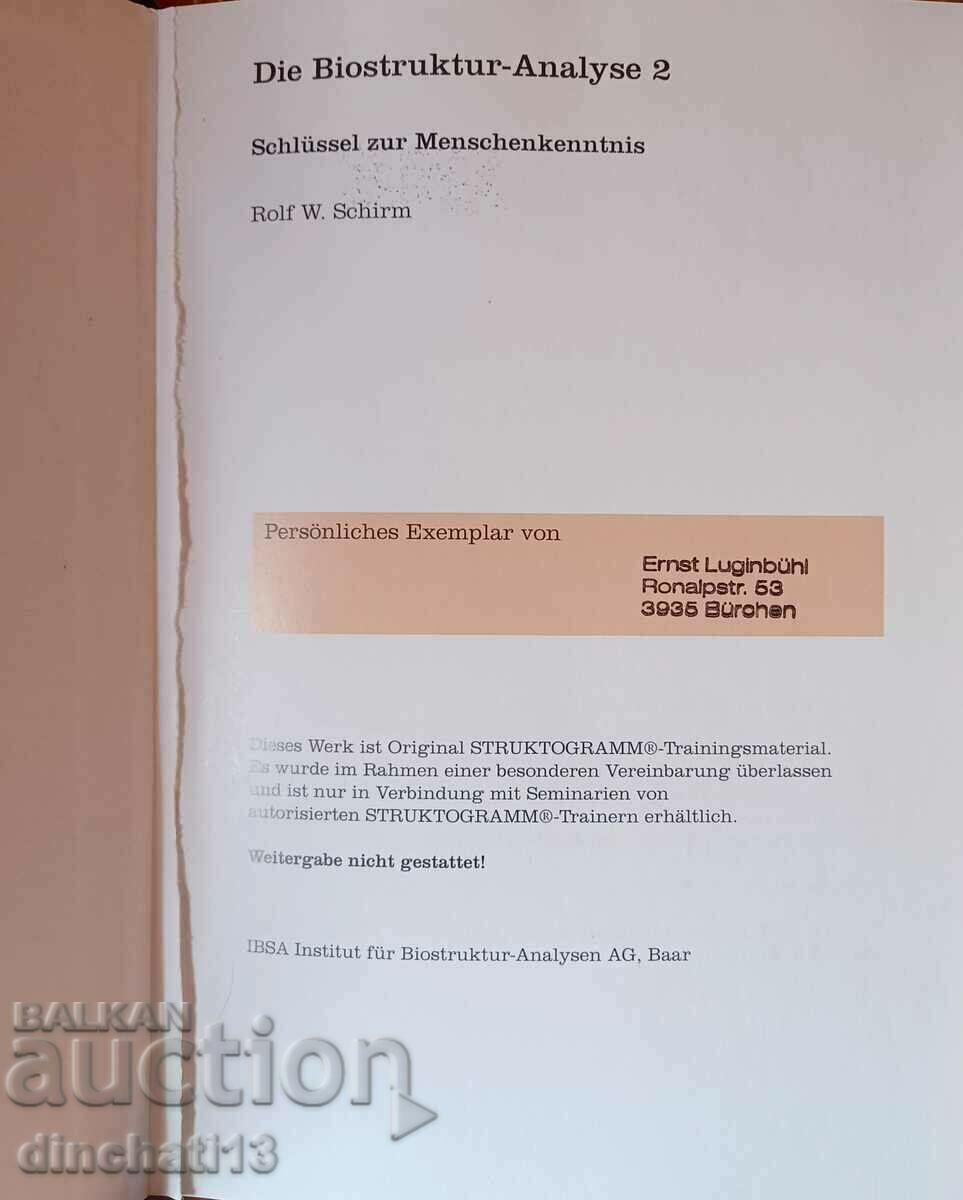 Auction Die Biostruktur-Analyse 1,2 - Rolf W. Schirm Auction Die Biostruktur-Analyse 1,2 - Rolf W. Schirm