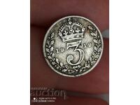 3 pence argint 1919 Marea Britanie