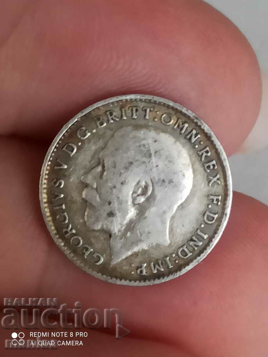 3 pence 1919 silver Great Britain with price 16.00 BGN | € 8.18 3 pence 1919 silver Great Britain with price 16.00 BGN | € 8.18