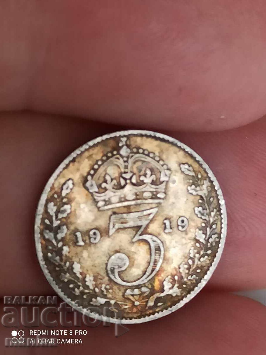 3 pence 1919 silver Great Britain 3 pence 1919 silver Great Britain