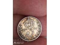 3 pence argint 1919 Marea Britanie