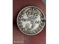 3 pence argint 1917 Marea Britanie