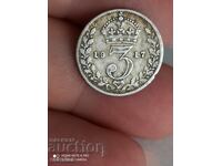 3 pence argint 1917 Marea Britanie
