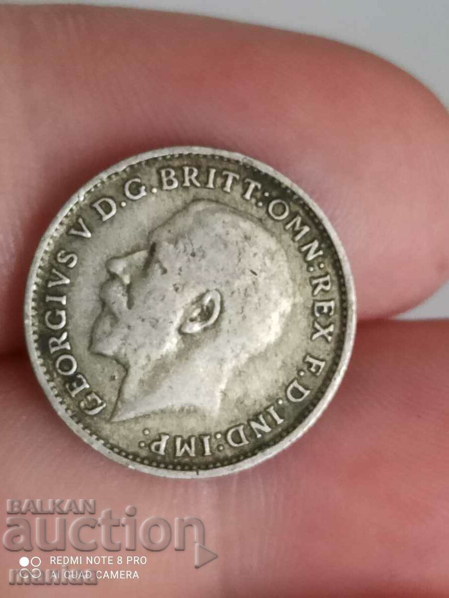 Auction 3 pence 1922 silver Great Britain Auction 3 pence 1922 silver Great Britain
