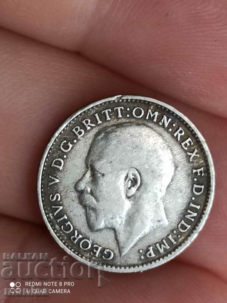 3 pence 1922 silver Great Britain with price 18.00 BGN | € 9.20 3 pence 1922 silver Great Britain with price 18.00 BGN | € 9.20