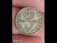 3 пенса 1922 г сребро Великобритания