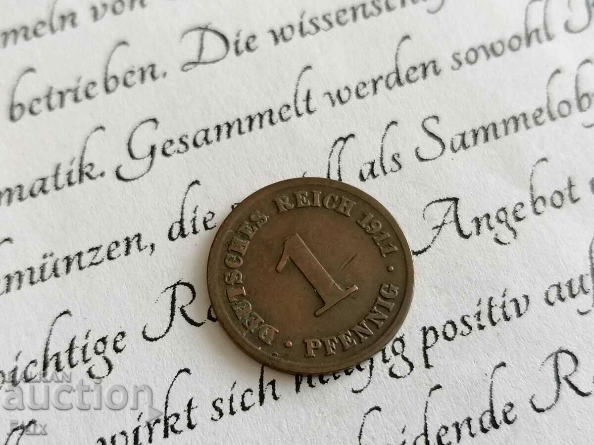 Moneda Reich - Germania - 1 Pfennig | 1911; Seria A