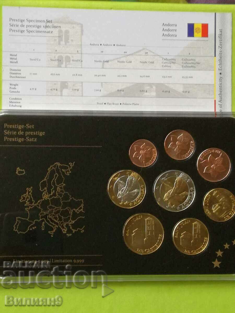Δείγμα σετ κερμάτων ευρώ 2013 Ανδόρα ''Δείγμα'' Απόδειξη