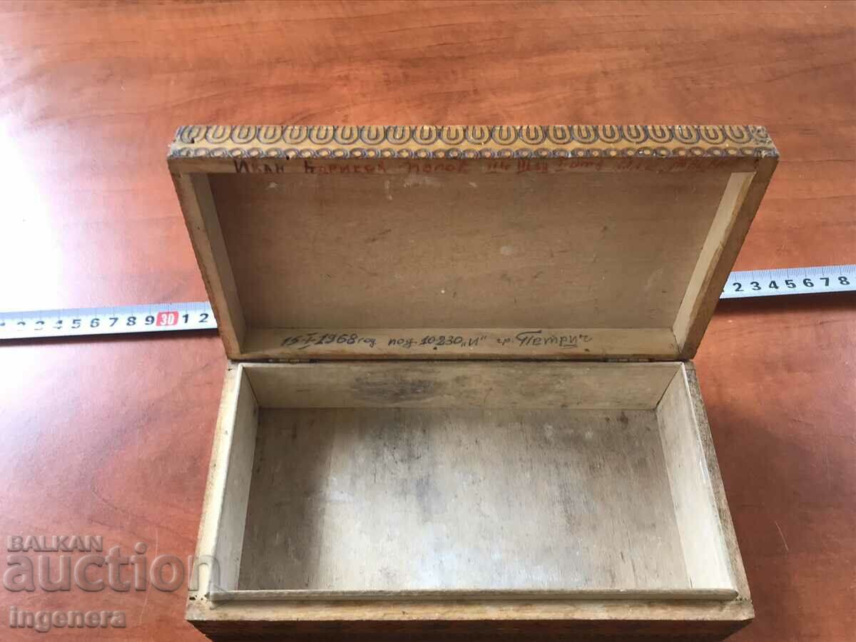 BOX BOX WOOD PYROGRAPHED PAINTED COLOR - 6 BOX BOX WOOD PYROGRAPHED PAINTED COLOR - 6