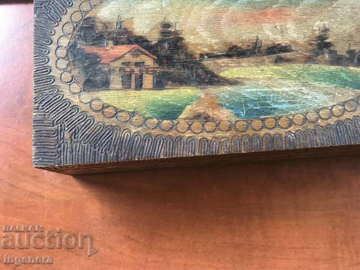 BOX BOX WOOD PYROGRAPHED PAINTED COLOR - 7 BOX BOX WOOD PYROGRAPHED PAINTED COLOR - 7