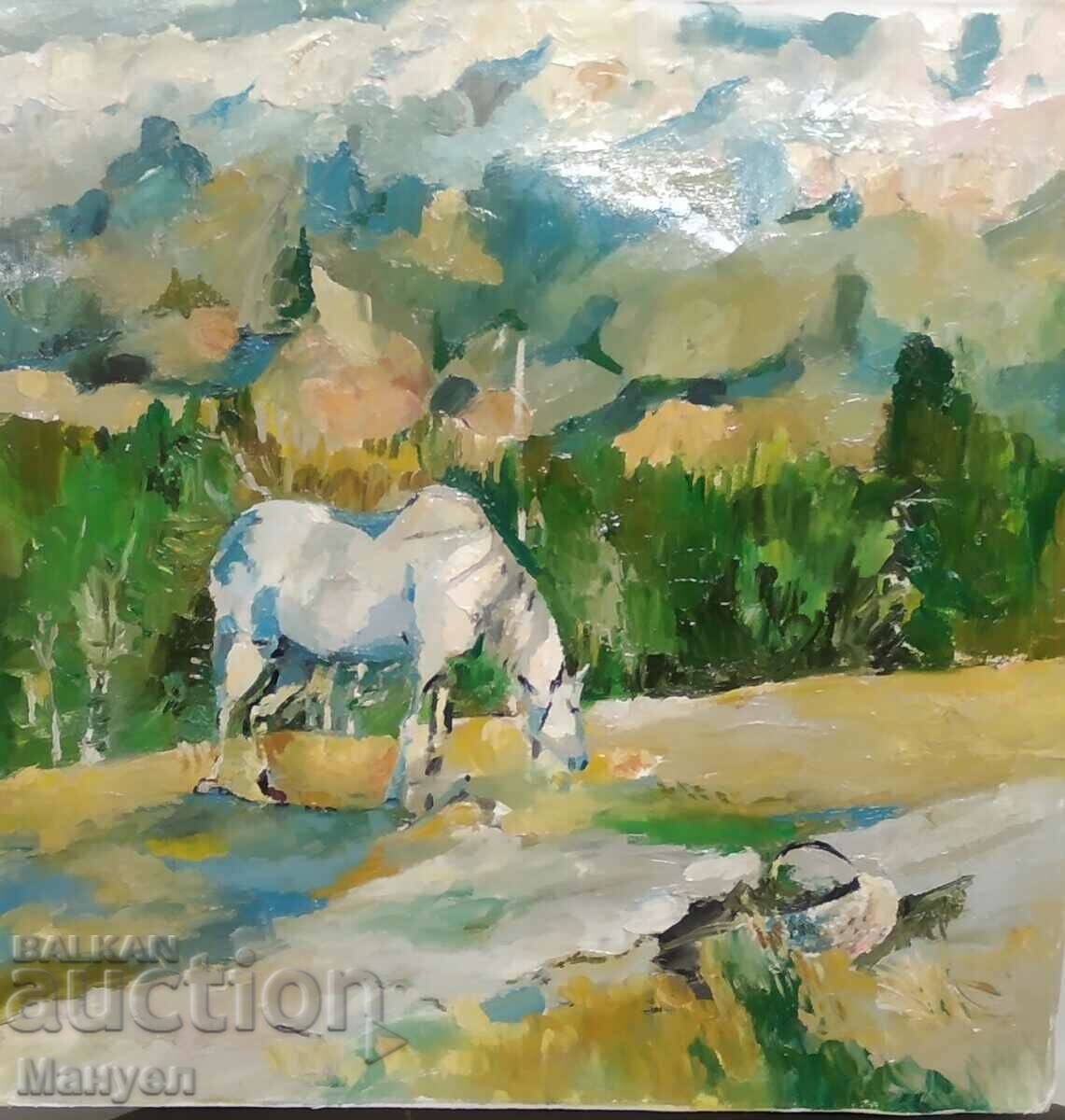 Landscape with a horse.