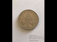 Great Britain 5 pence 1990. New type.