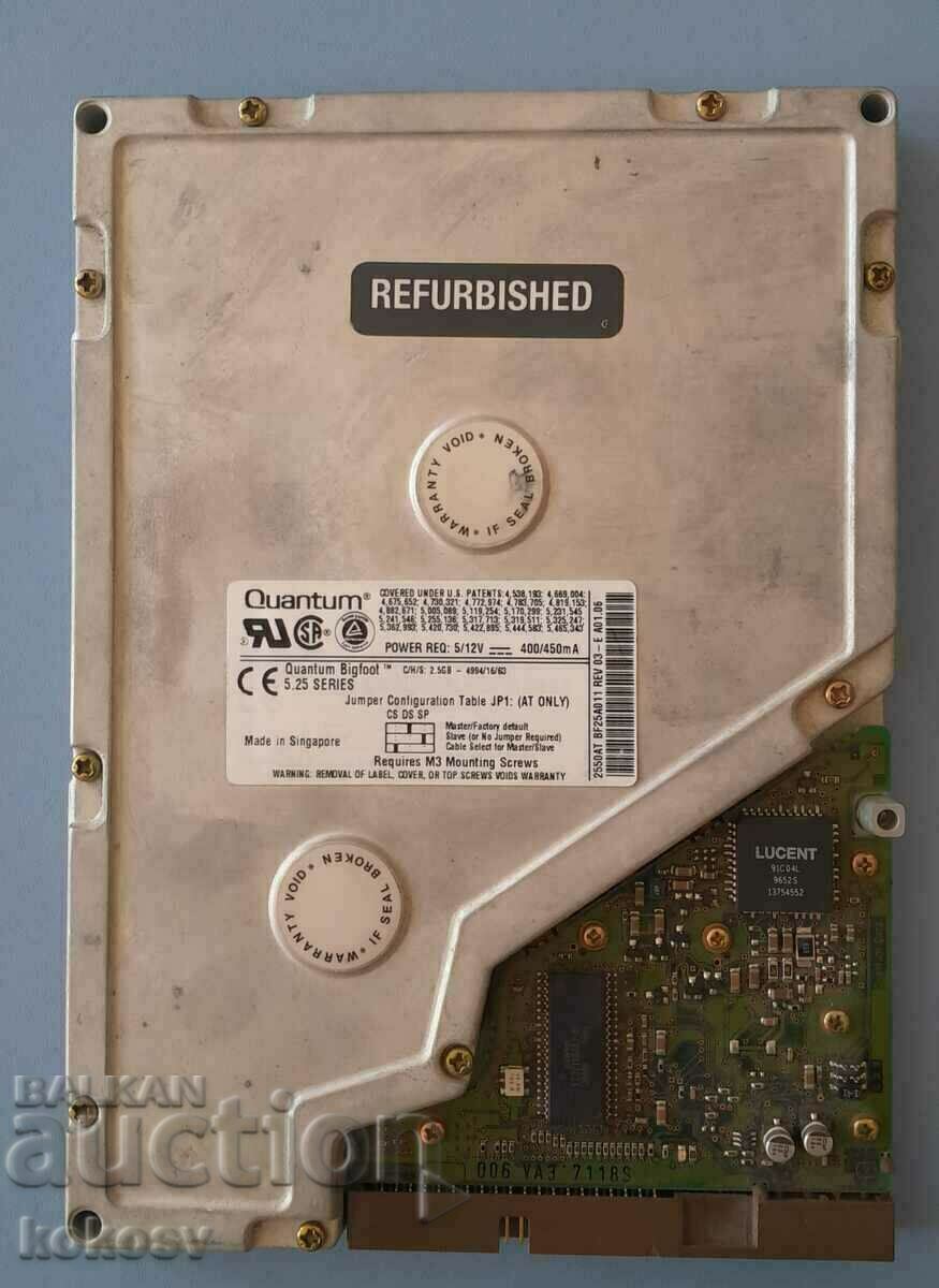 (1) HDD vintage Quantum Bigfoot 2,5 GB 5,25" BF25A011