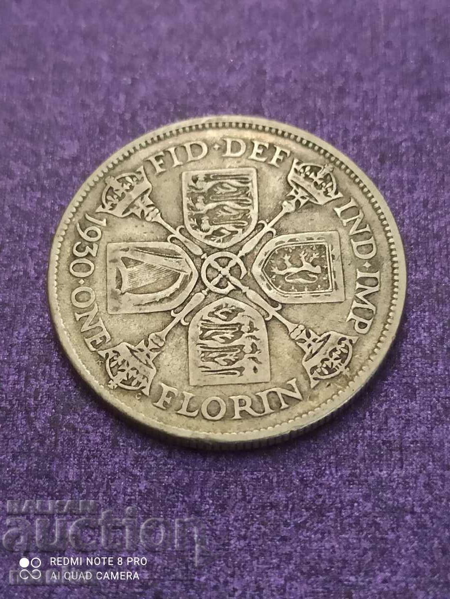 1 Florin 1930 Marea Britanie argint