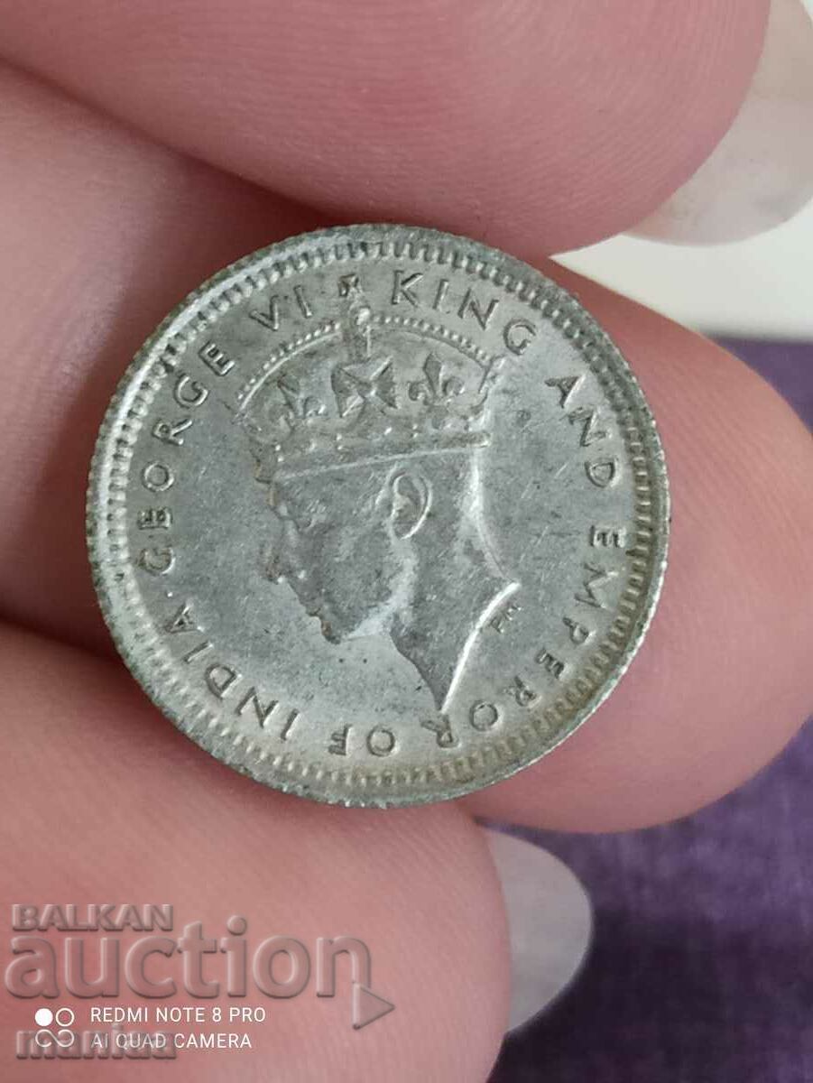 Auction 5 Cents 1945 Silver Malaya George 6 Auction 5 Cents 1945 Silver Malaya George 6