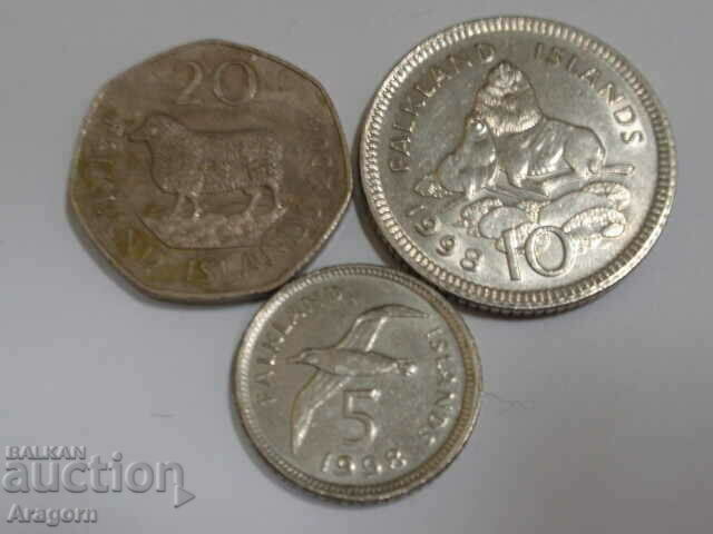 lot 3 coins Falkland Islands; Falkland islands