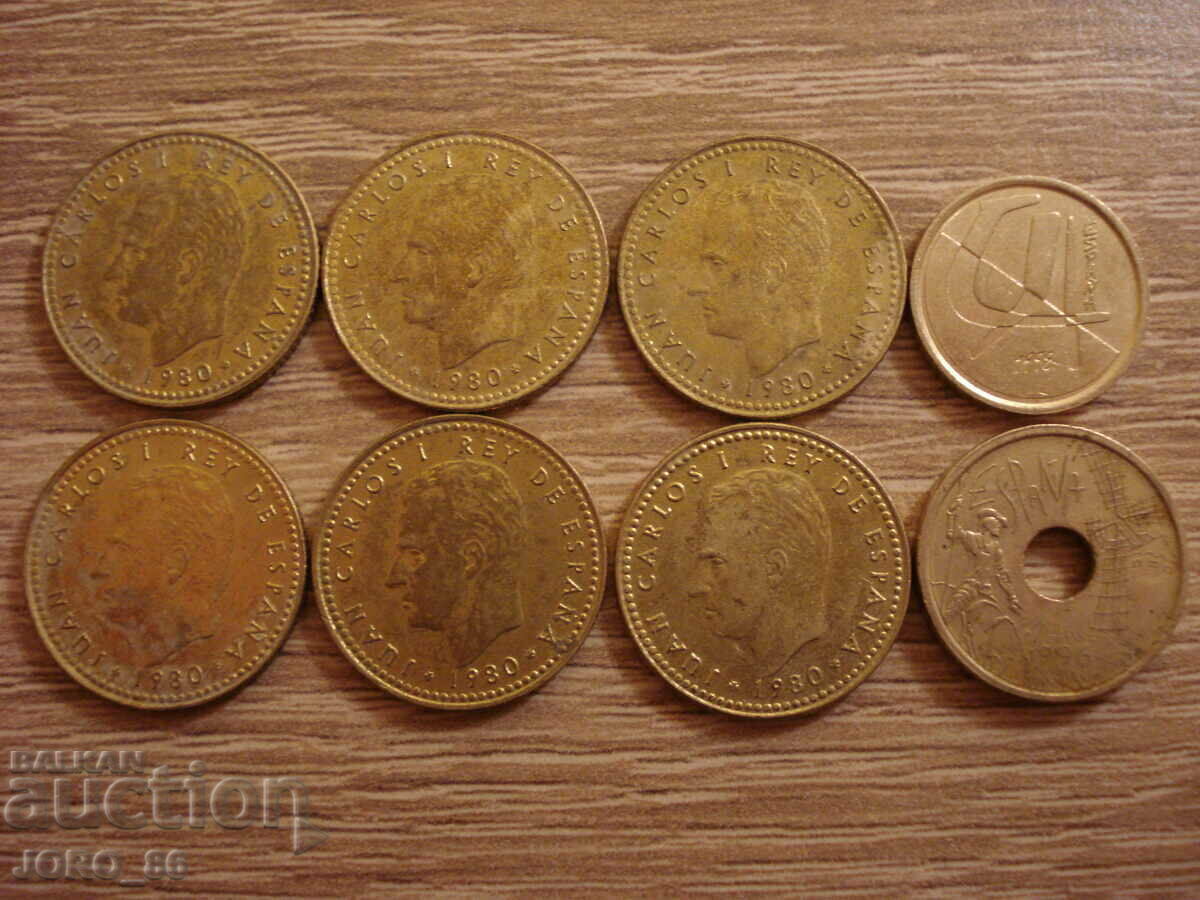 Delivery of 1 peseta 1975,1980 Delivery of 1 peseta 1975,1980