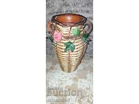 Large ceramic vase with braid