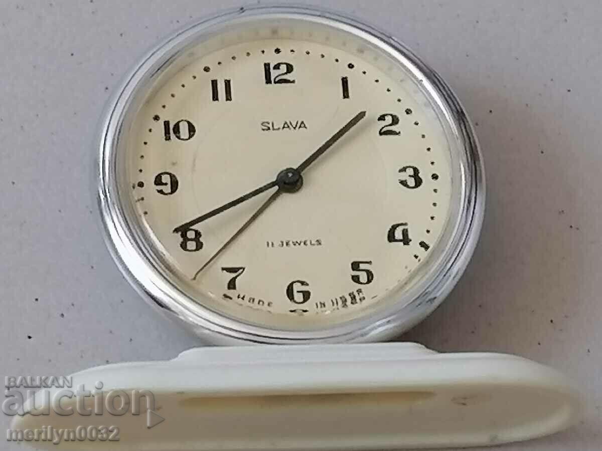Desktop clock "GLORY", alarm clock - USSR, WORKS - 5 Desktop clock "GLORY", alarm clock - USSR, WORKS - 5