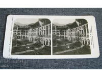 Παλιά καρτ ποστάλ με στερεοφωνική κάρτα Πύλη του μοναστηριού της Ρίλα Dupnishka