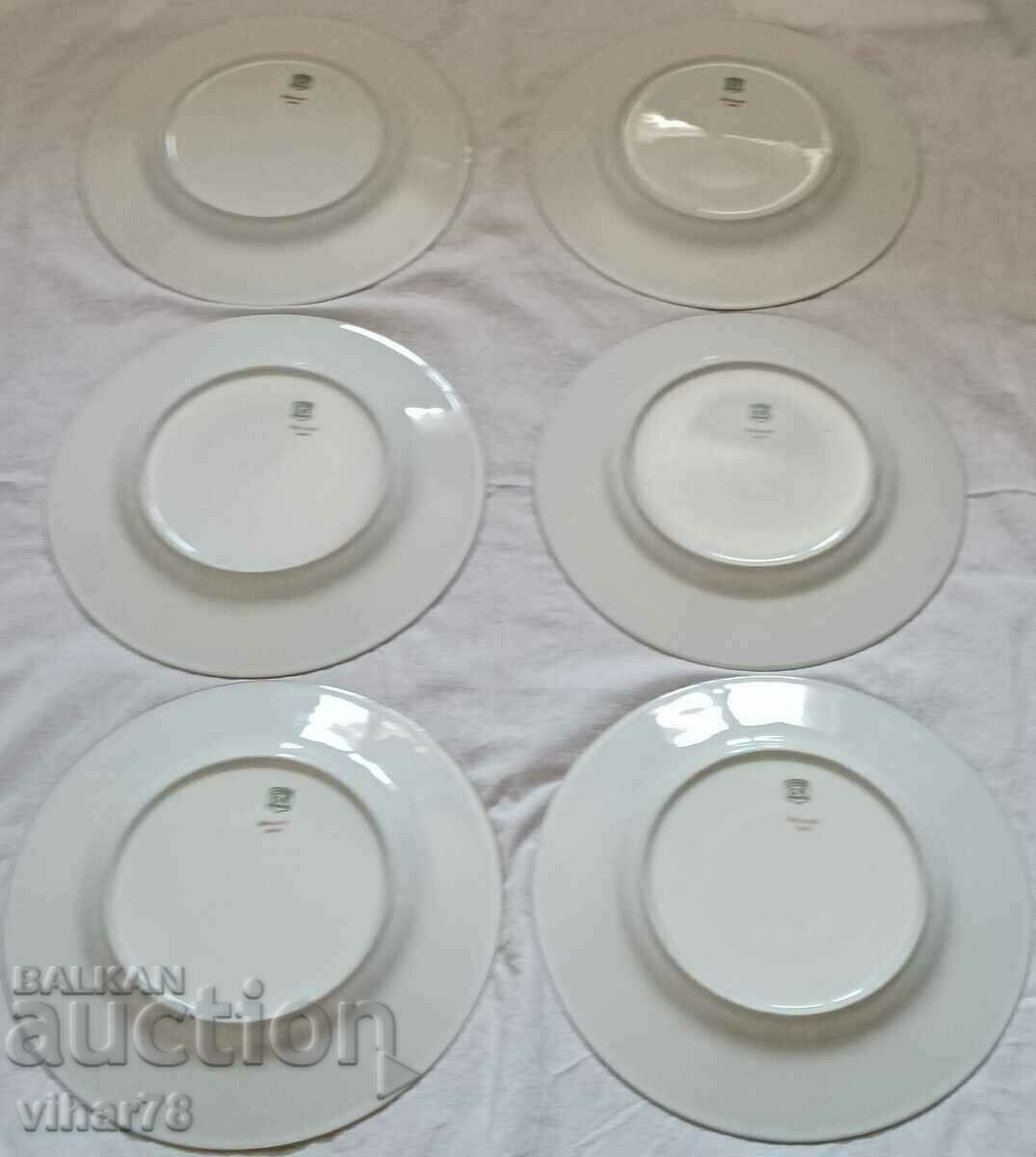 Lot of 6 porcelain plates - personal delivery only - 5 Lot of 6 porcelain plates - personal delivery only - 5