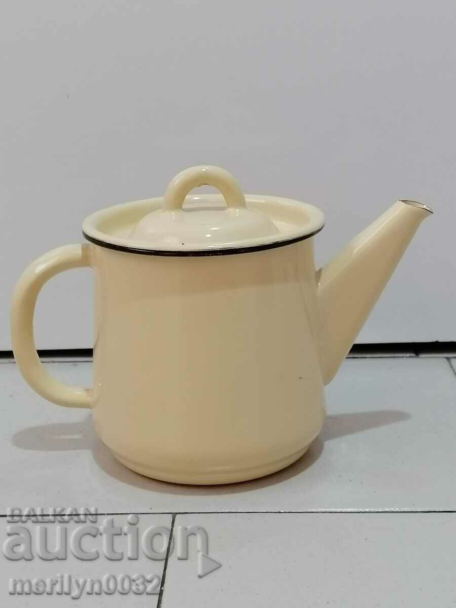 Enamel pot, teapot, pitcher, jug, 1970s USSR with price 43.00 BGN | € 21.99 Enamel pot, teapot, pitcher, jug, 1970s USSR with price 43.00 BGN | € 21.99