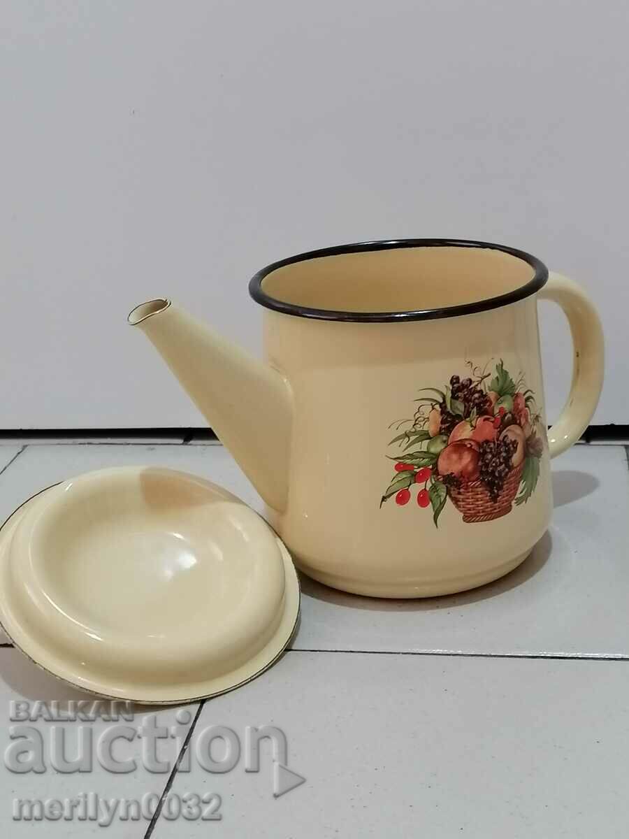 Enamel pot, teapot, pitcher, jug, 1970s USSR - 7 Enamel pot, teapot, pitcher, jug, 1970s USSR - 7