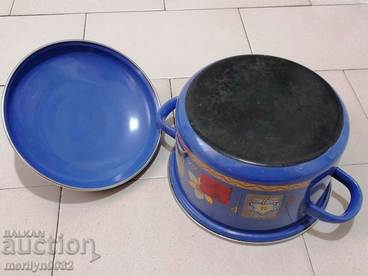 Enamel pot with lid, 1980s, USSR - 6 Enamel pot with lid, 1980s, USSR - 6