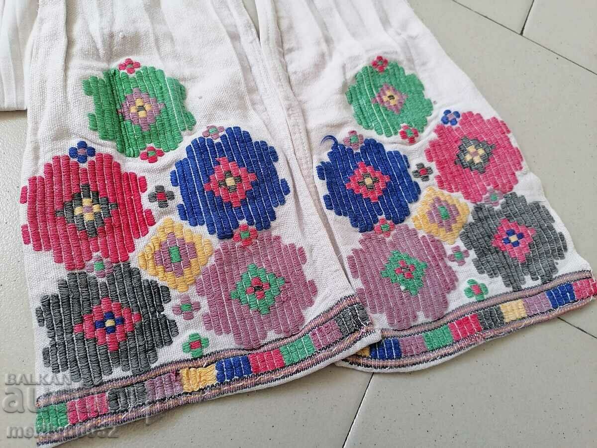 White cloth belt with Bulgarian embroidery patterned cloth - 7