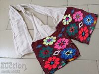 White cloth belt with Bulgarian embroidery patterned cloth