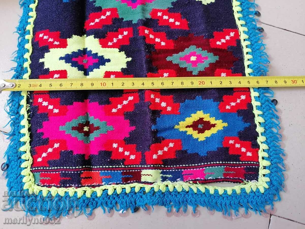 Delivery of White cloth belt with Bulgarian embroidery patterned cloth