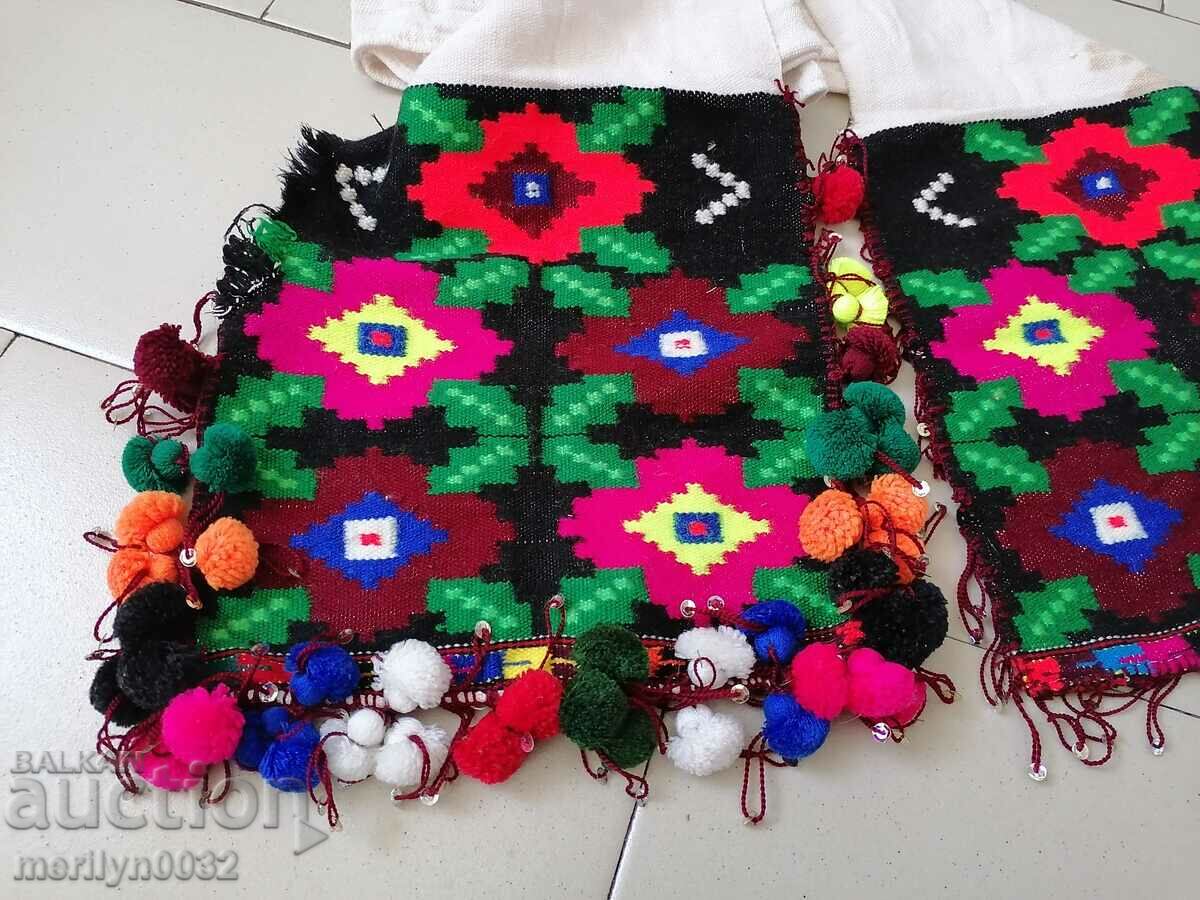 White cloth belt with Bulgarian embroidery patterned cloth - 6