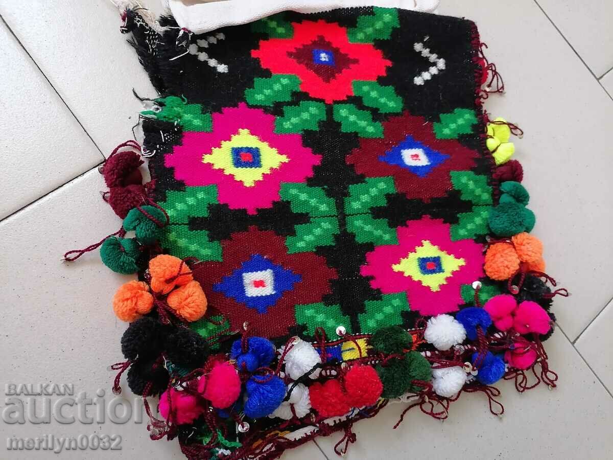 White cloth belt with Bulgarian embroidery patterned cloth - 7