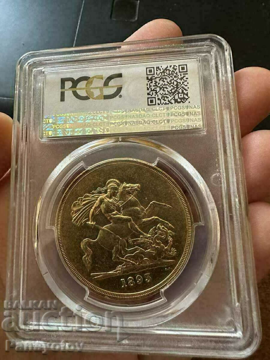 Victoria 5 Pound Sovereign Gold 1893 ENGLAND PCGS AU 58 with price 19900.00 BGN | € 10174.71 Victoria 5 Pound Sovereign Gold 1893 ENGLAND PCGS AU 58 with price 19900.00 BGN | € 10174.71
