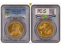 Виктория 5 паунда лири злато 1893 АНГЛИЯ NGC PCGS au 58