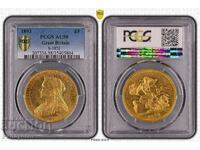 Victoria 5 lire sterline suverane aur 1893 ANGLIA PCGSau 58