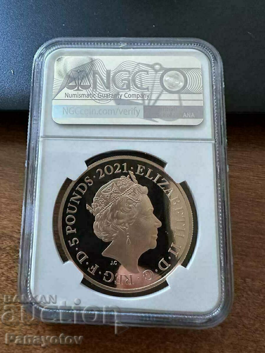 5 ΛΙΡΕΣ 2021 PRINCE PHILIP GOLD ΑΓΓΛΙΑ NGC PCGS PF 70 YUB - 5