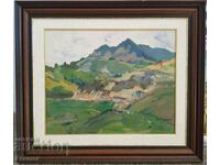 Атанас Михов 1879 - 1975 планински пейзаж Из Балкана масло