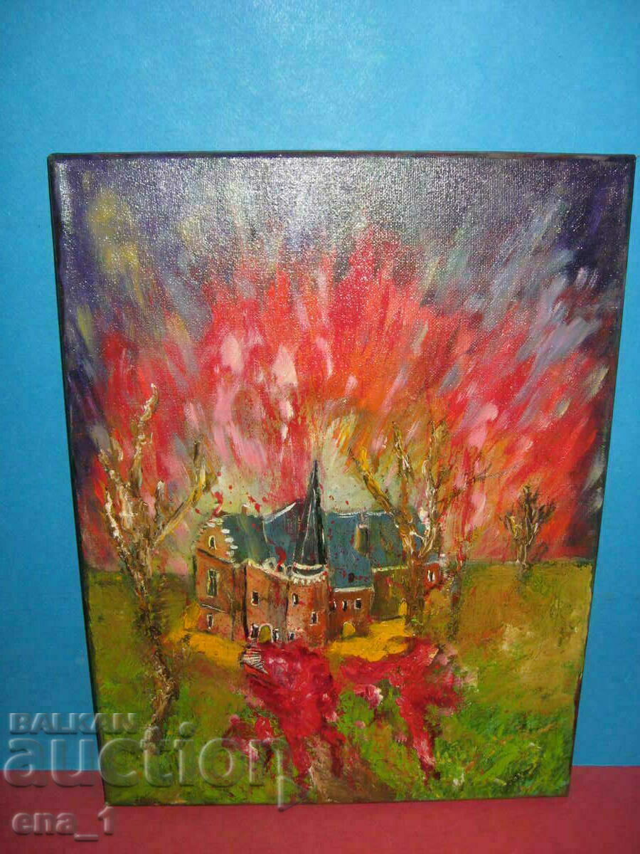 Ενδιαφέρουσα δυτικοευρωπαϊκή αφηρημένη ζωγραφική 30x40cm. - 5 Ενδιαφέρουσα δυτικοευρωπαϊκή αφηρημένη ζωγραφική 30x40cm. - 5