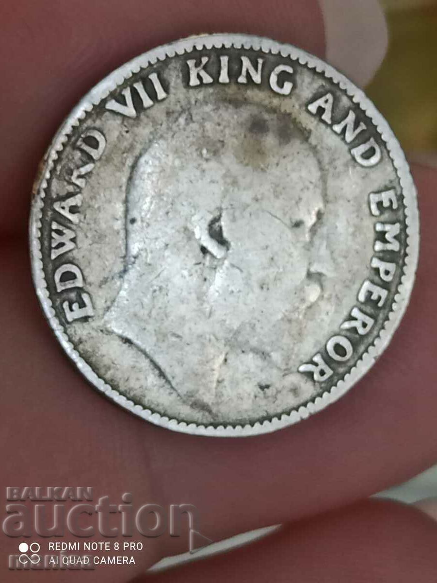 1/4 Rupee 1910 India Silver with price 49.99 BGN | € 25.56 1/4 Rupee 1910 India Silver with price 49.99 BGN | € 25.56